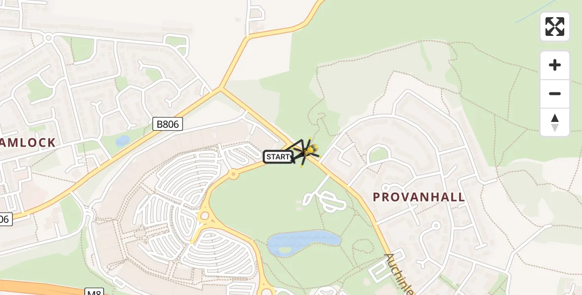 Flight route Police Helicopter Glasgow - Glasgow, 12 June 2026, 10:18