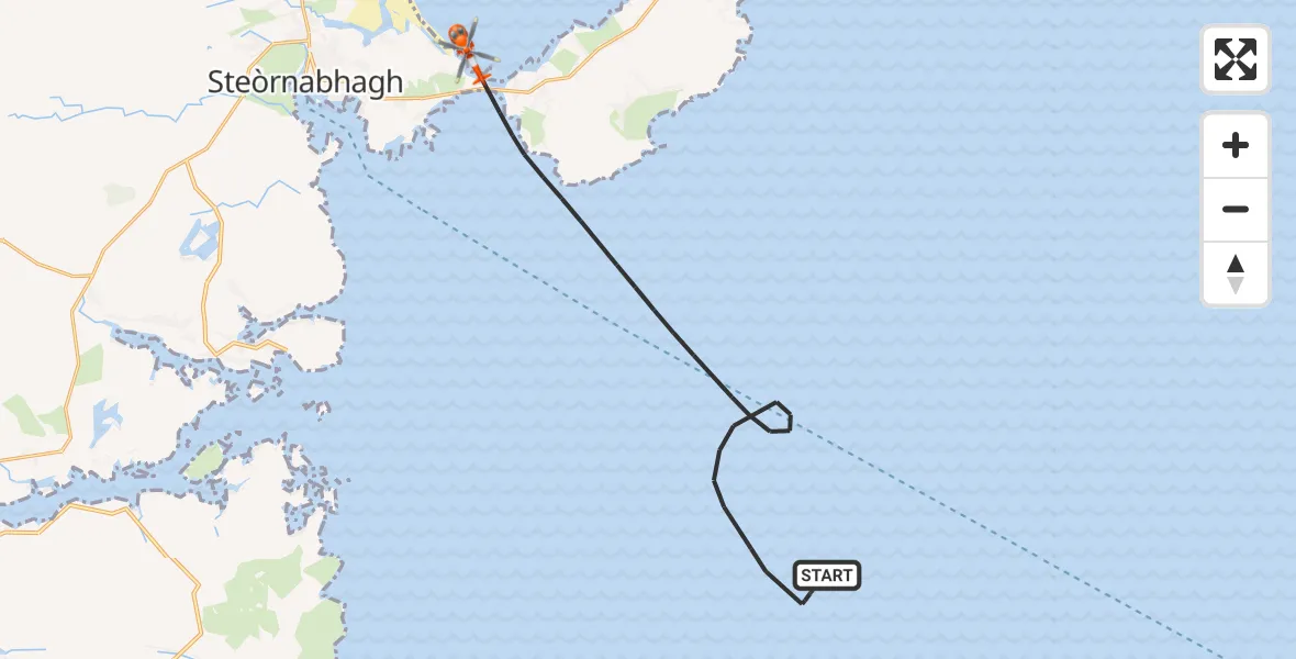 Flight route Coastguard Helicopter Inner Seas - Inner Seas, 12 June 2026, 10:23
