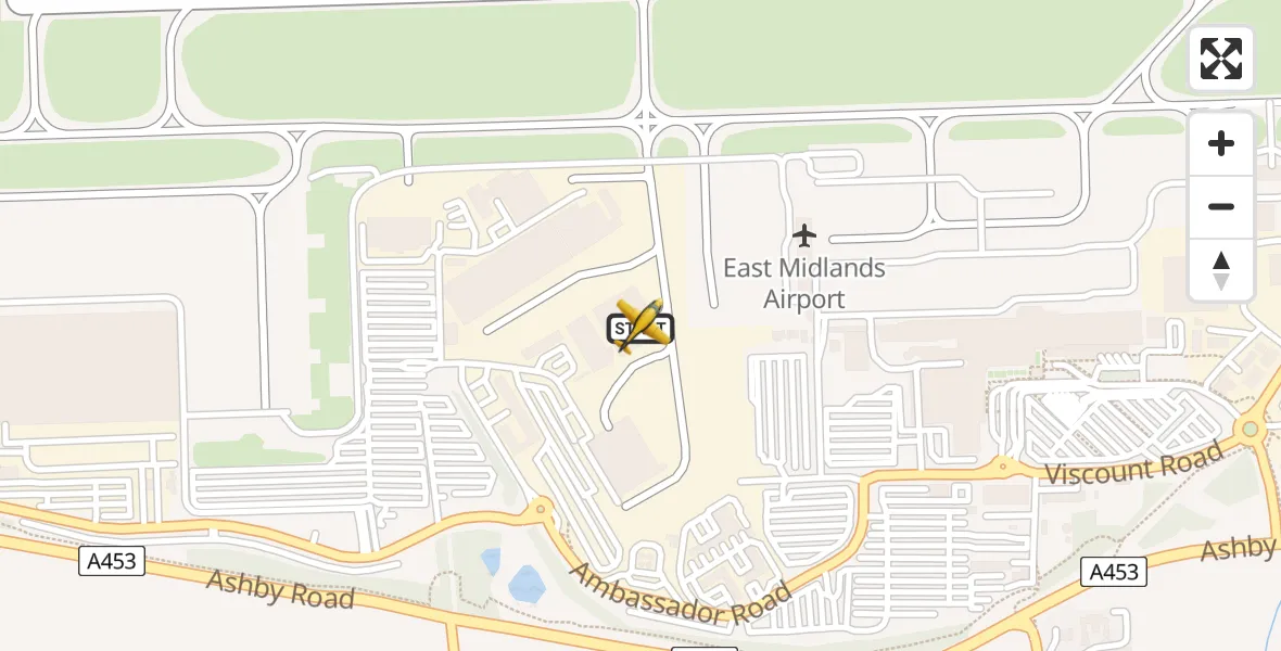 Flight route Police Aircraft East Midlands Airport - East Midlands Airport, 12 June 2026, 11:55