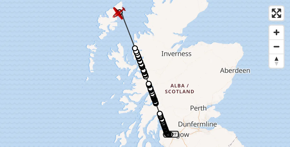 Flight route Air Ambulance Aircraft Glasgow Airport - Col, 12 June 2026, 12:09