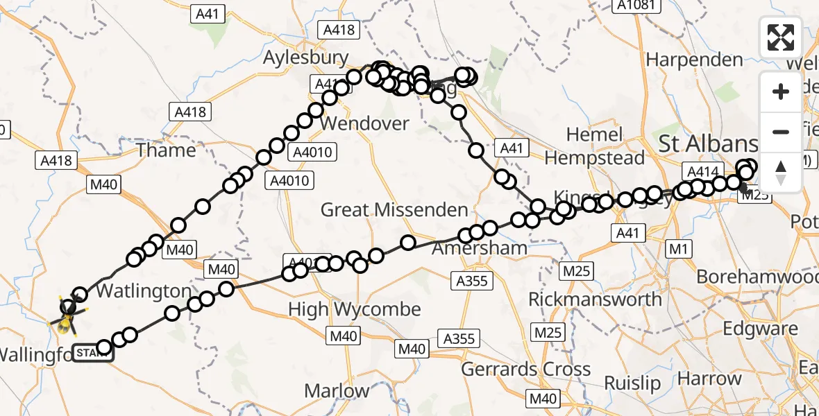 Flight route Police Helicopter Benson - Benson, 12 June 2026, 12:21