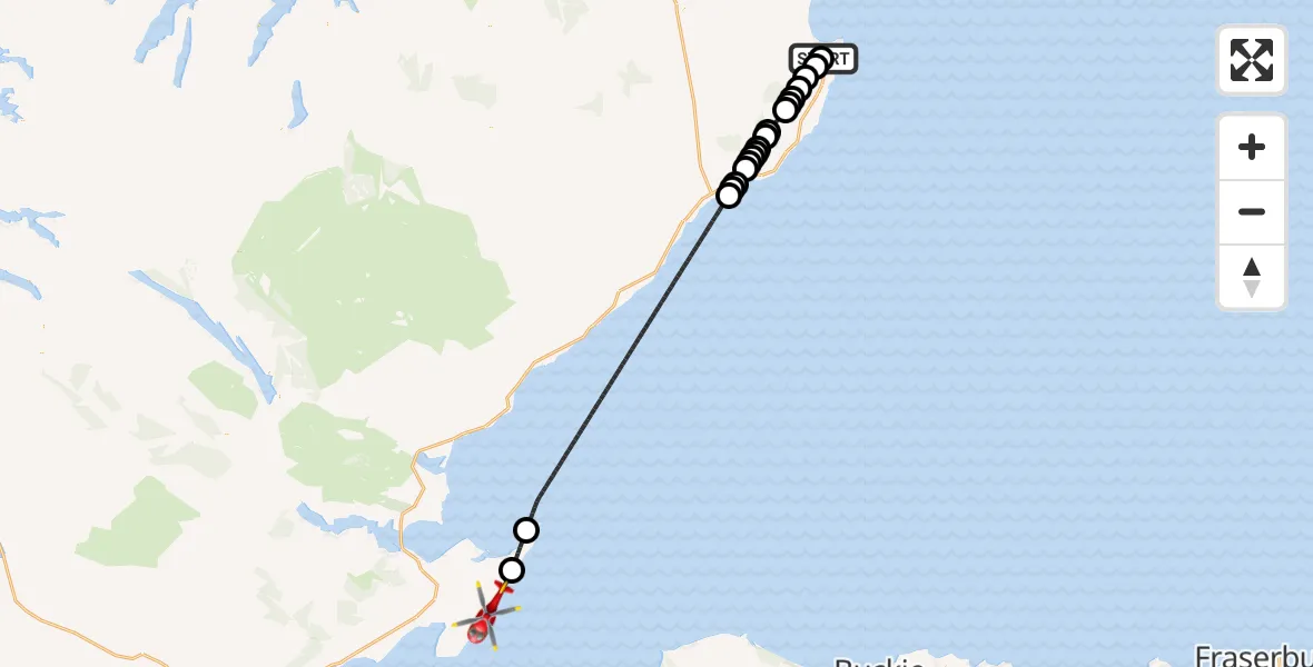 Flight route Air Ambulance Helicopter Wick John O'Groats Airport - Hilton of Cadboll, 12 June 2026, 13:16