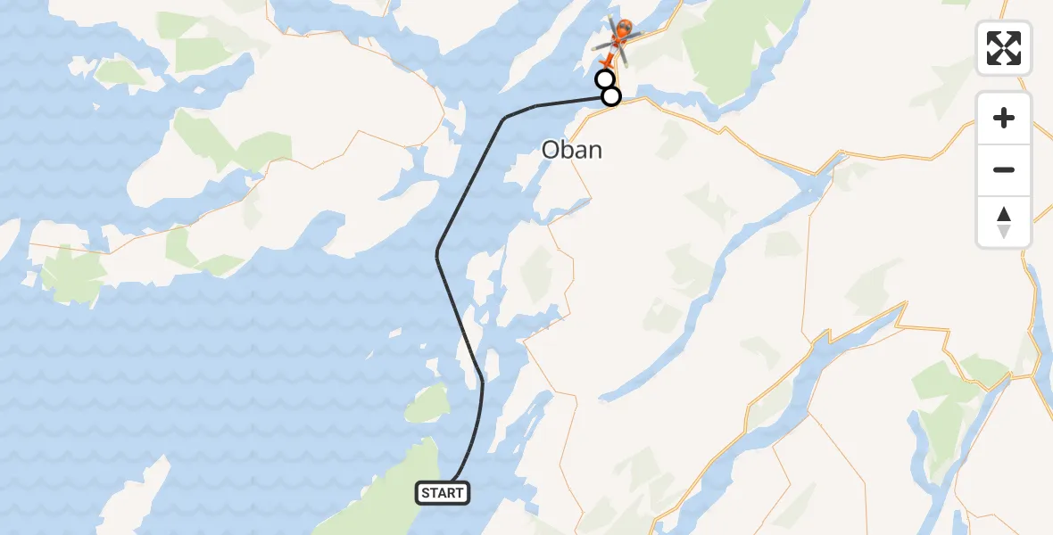 Flight route Coastguard Helicopter Inner Seas - Inner Seas, 12 June 2026, 15:19