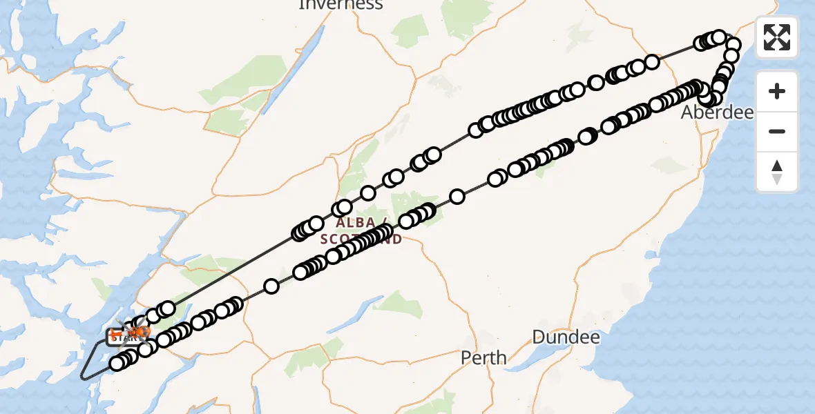 Flight route Coastguard Helicopter Inner Seas - Benderloch, 12 June 2026, 16:42