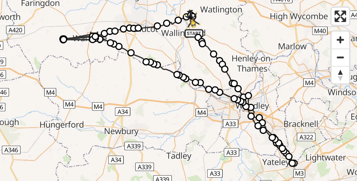 Flight route Police Helicopter Benson - Benson, 12 June 2026, 17:22