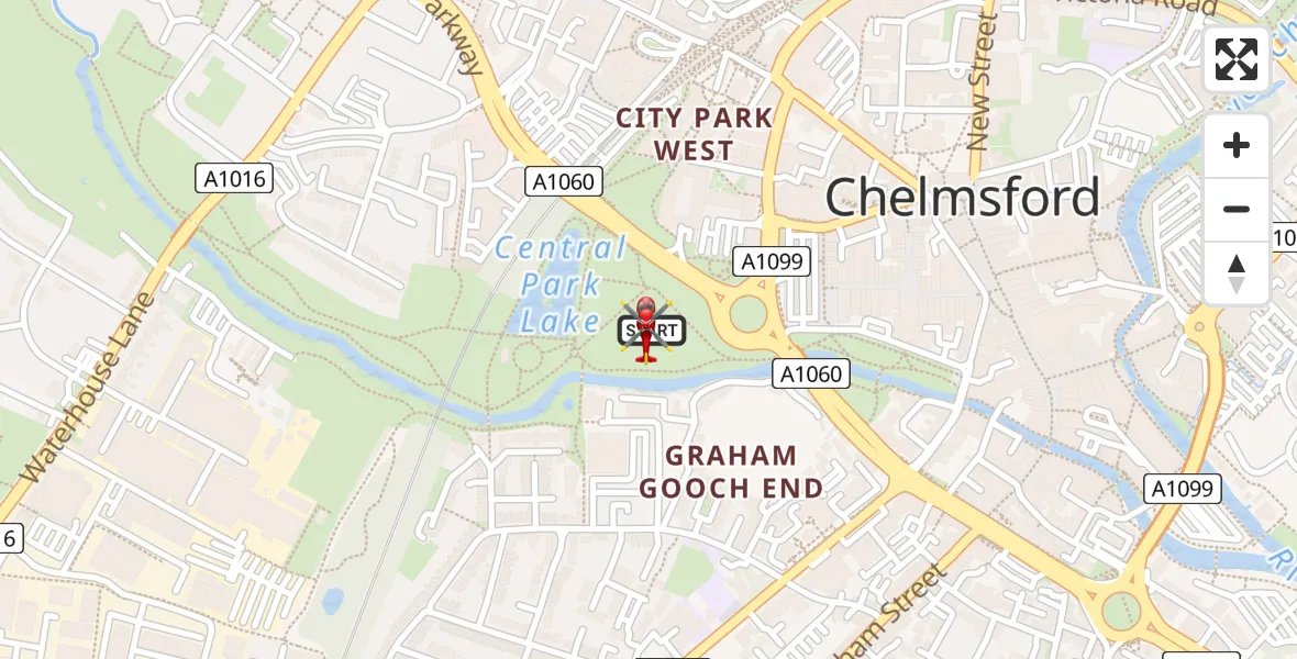 Flight route Air Ambulance Helicopter Chelmsford - Chelmsford, 12 June 2026, 18:12