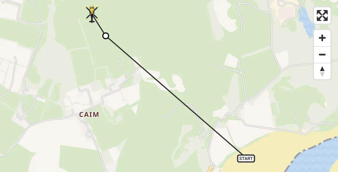 Flight route Police Helicopter Beaumaris - Llangoed, 12 June 2026, 21:37