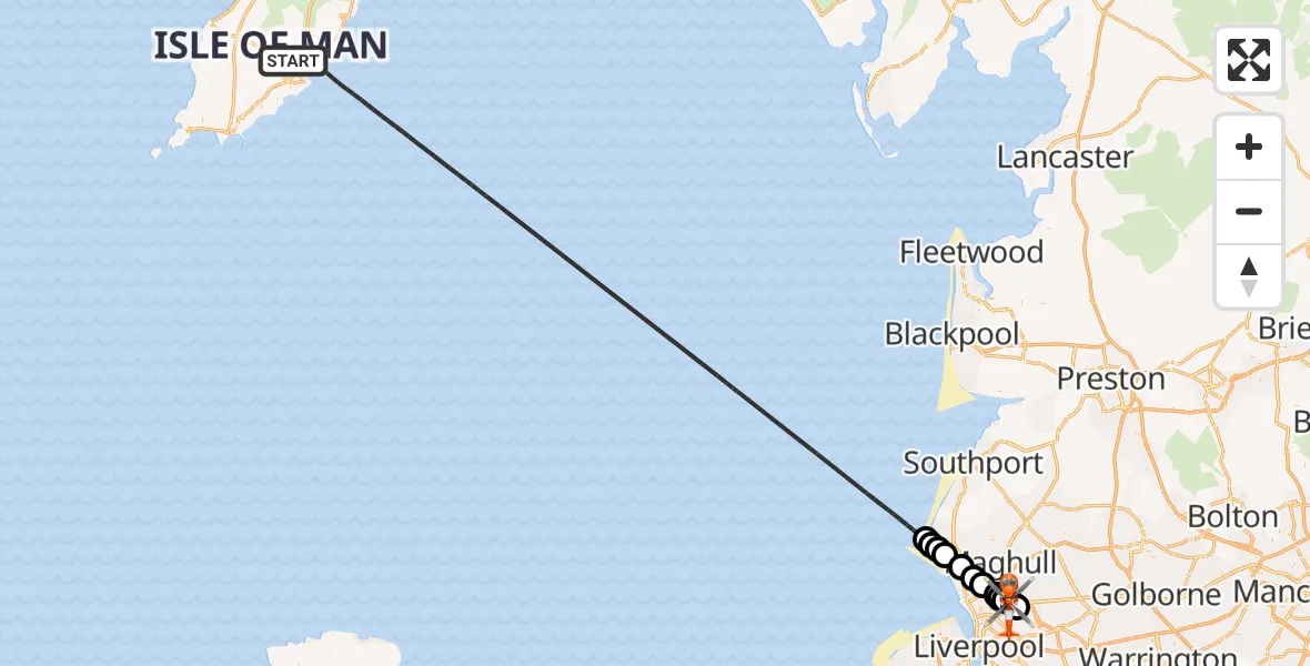 Flight route Coastguard Helicopter Irish Sea - Gillmoss, 12 June 2026, 22:04