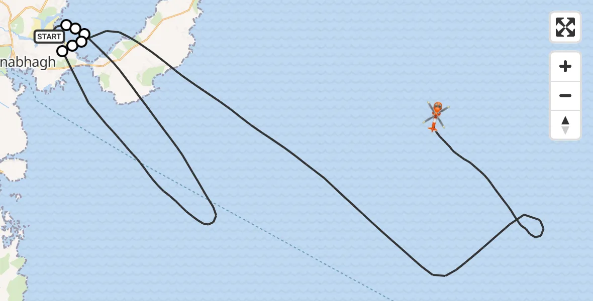 Flight route Coastguard Helicopter Steinis - Inner Seas, 13 June 2026, 09:07