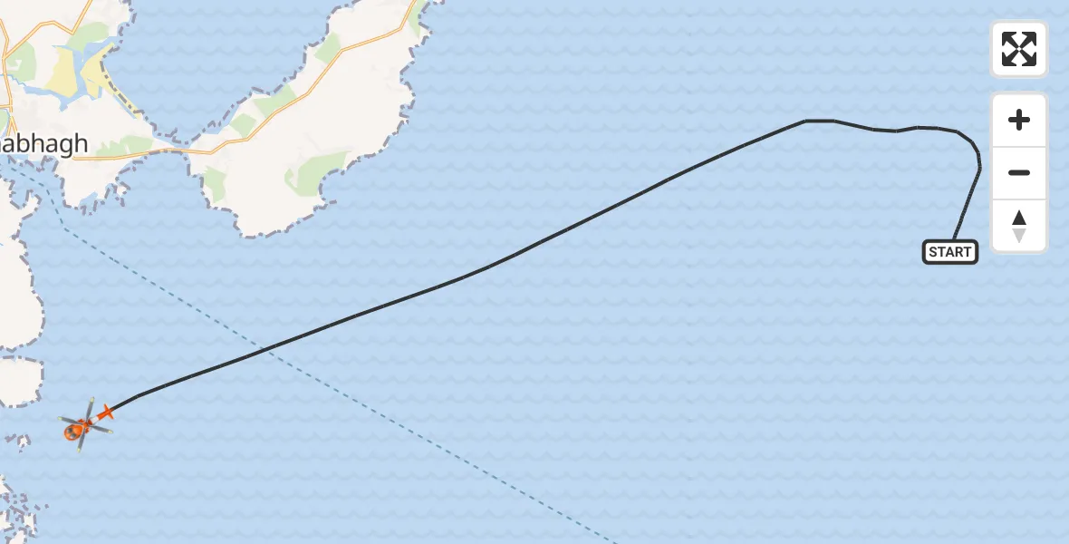 Flight route Coastguard Helicopter Inner Seas - Inner Seas, 13 June 2026, 09:51