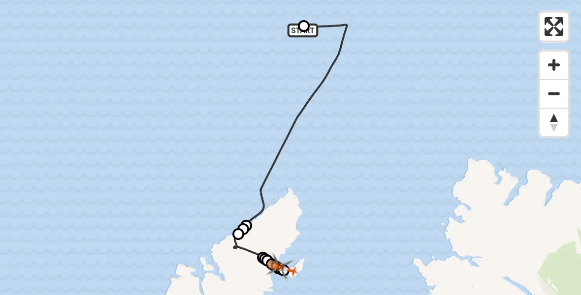 Flight route Coastguard Helicopter Sula Sgeir Heliport (NLB) - Mealabost, 13 June 2026, 13:36