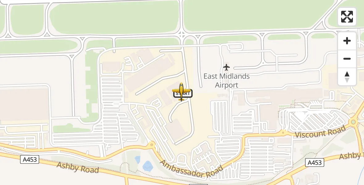 Flight route Police Aircraft East Midlands Airport - East Midlands Airport, 13 June 2026, 15:02