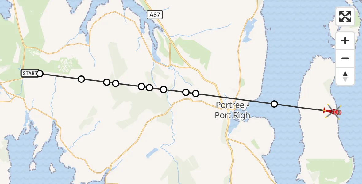 Flight route Air Ambulance Helicopter Horneval - Inner Seas, 13 June 2026, 15:33