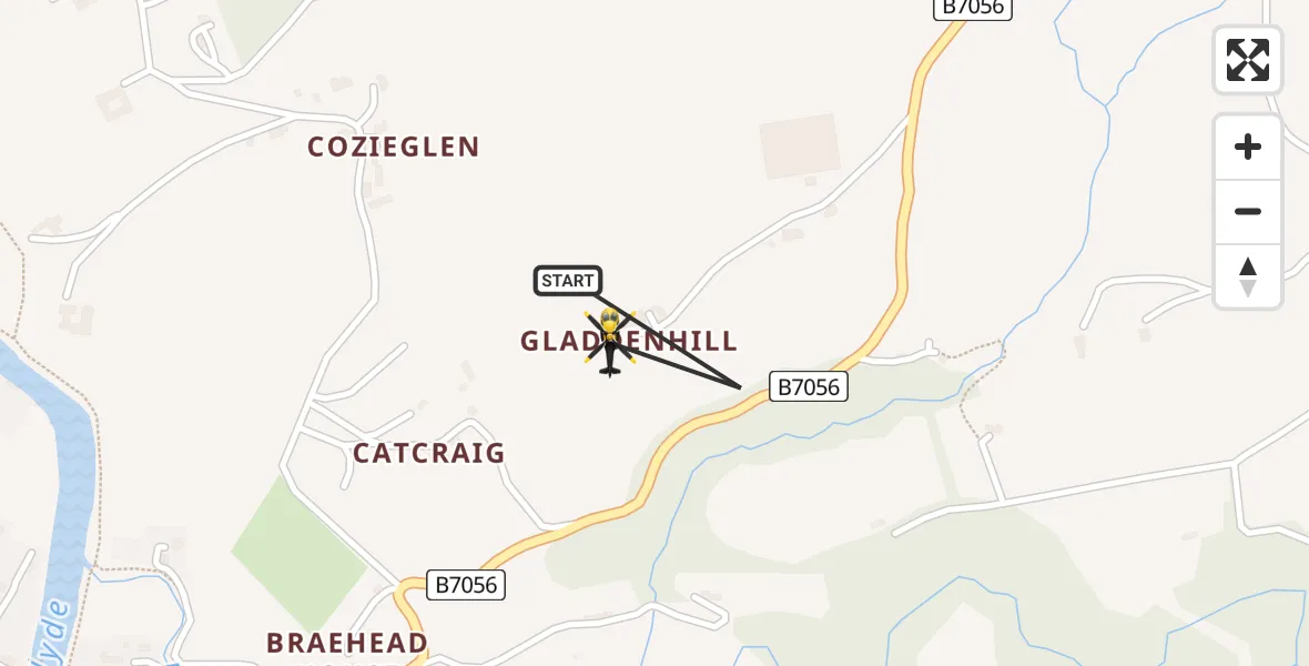 Flight route Police Helicopter Crossford - Crossford, 13 June 2026, 19:30