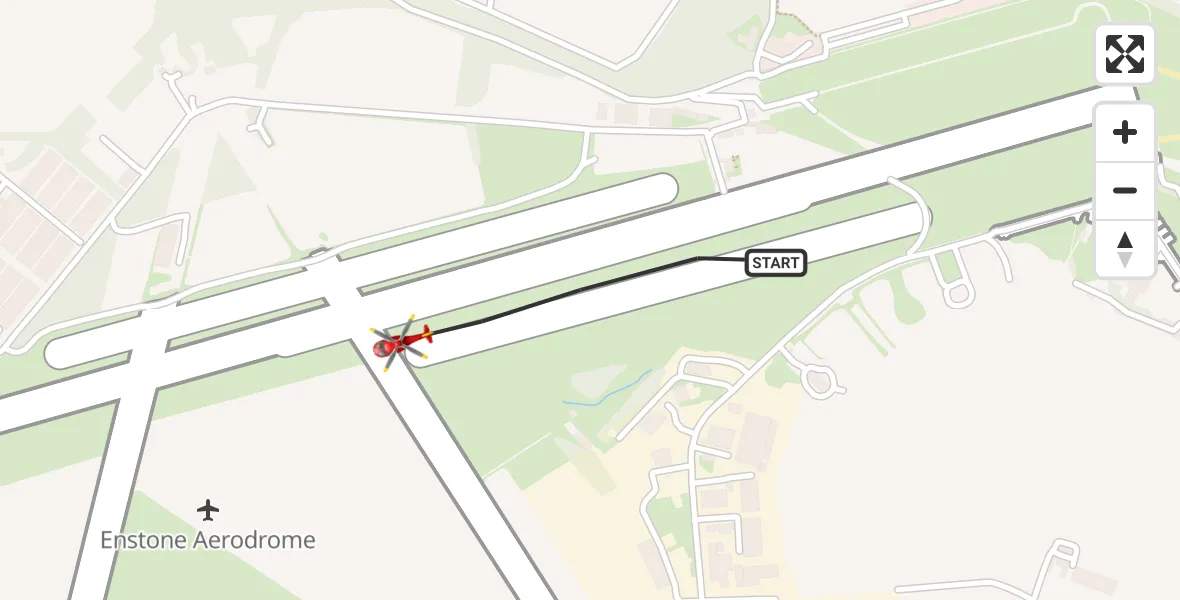 Flight route Air Ambulance Helicopter Enstone Aerodrome - Enstone Aerodrome, 14 June 2026, 09:43