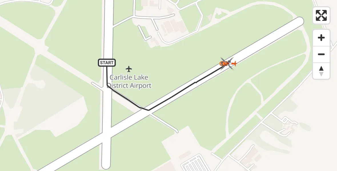 Flight route Coastguard Helicopter Carlisle Lake District Airport - Carlisle Lake District Airport, 14 June 2026, 09:52