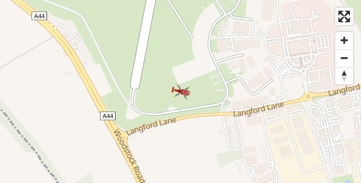 Flight route Air Ambulance Helicopter London Oxford Airport - London Oxford Airport, 14 June 2026, 10:41