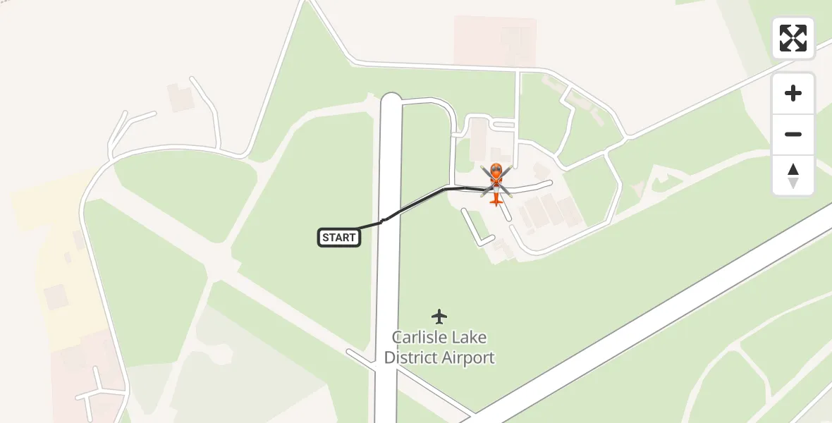 Flight route Coastguard Helicopter Carlisle Lake District Airport - Carlisle Lake District Airport, 14 June 2026, 10:56