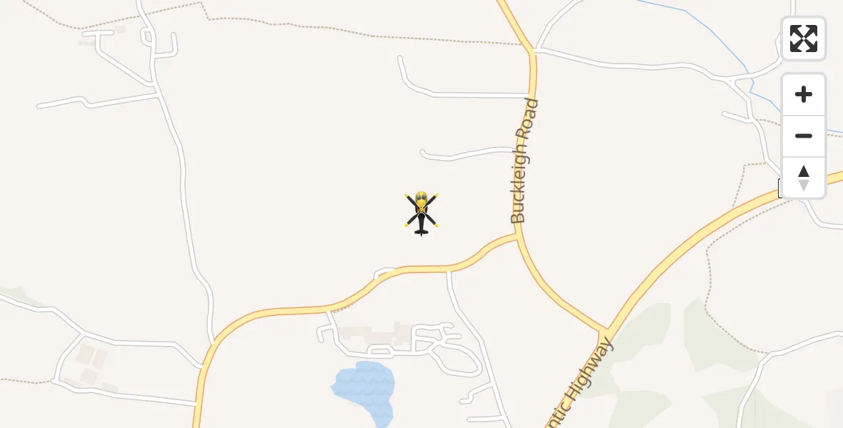 Flight route Police Helicopter Abbotsham - Abbotsham, 14 June 2026, 13:58