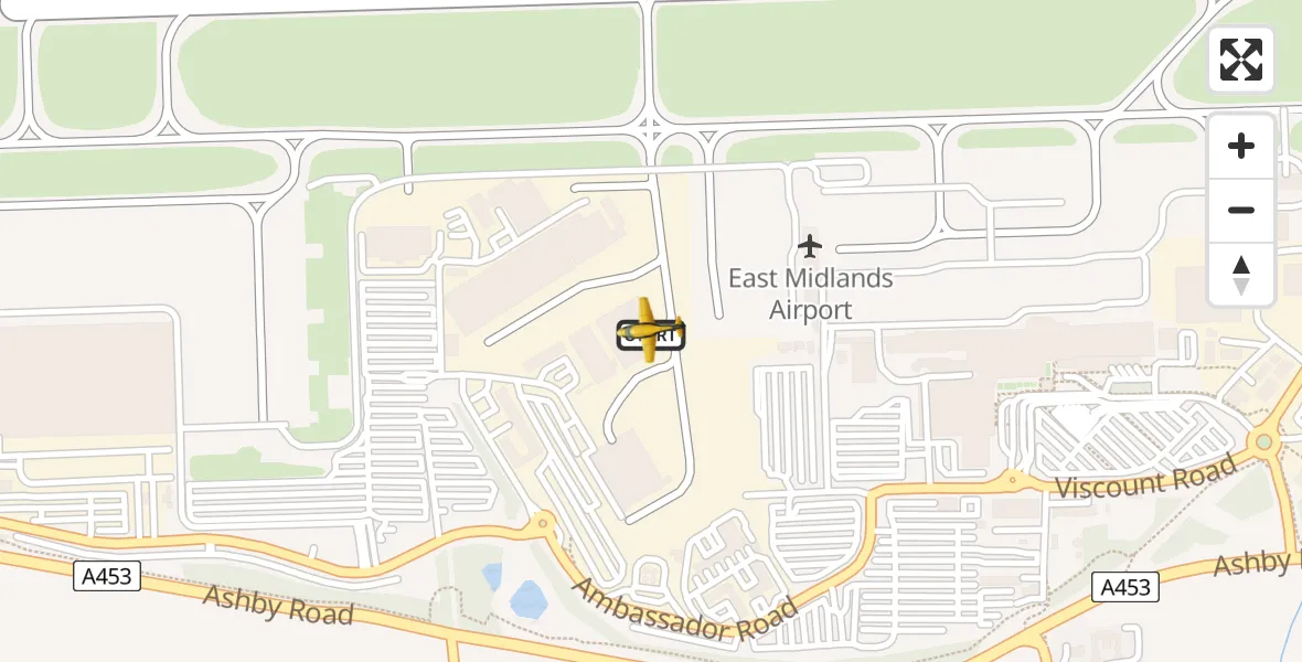 Flight route Police Aircraft East Midlands Airport - East Midlands Airport, 14 June 2026, 17:43