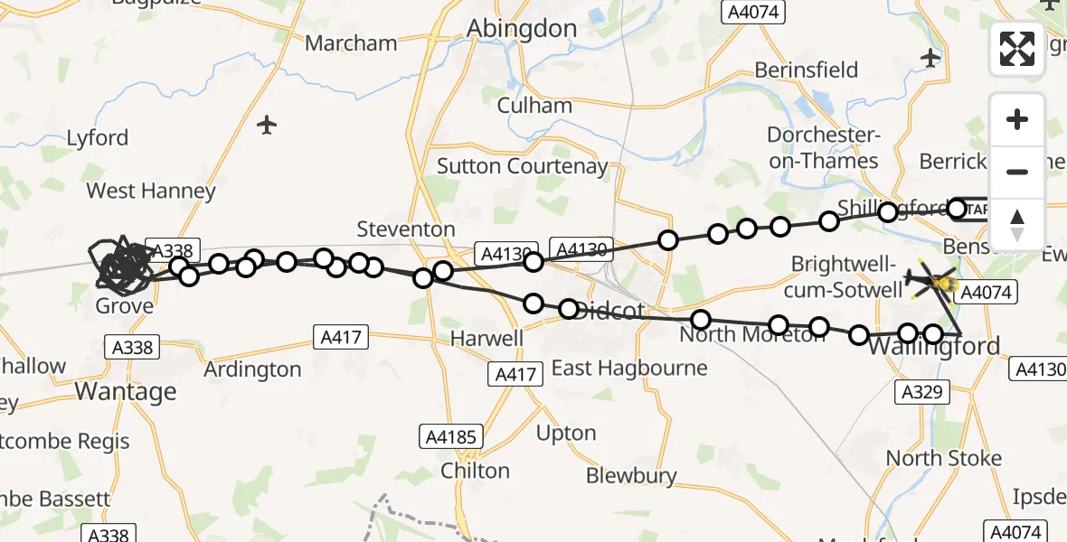 Flight route Police Helicopter Benson - Benson, 14 June 2026, 20:40