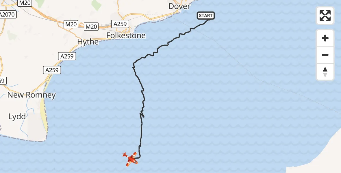 Flight route Coastguard Drone English Channel - English Channel, 15 June 2026, 07:07