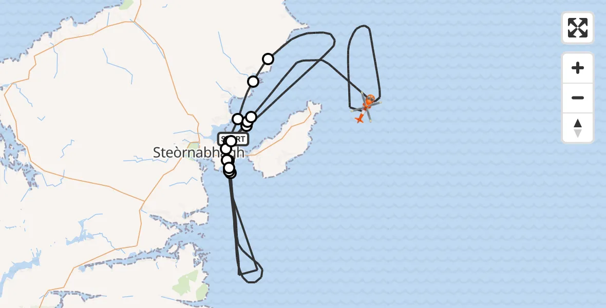 Flight route Coastguard Helicopter Mealabost - Inner Seas, 15 June 2026, 09:08