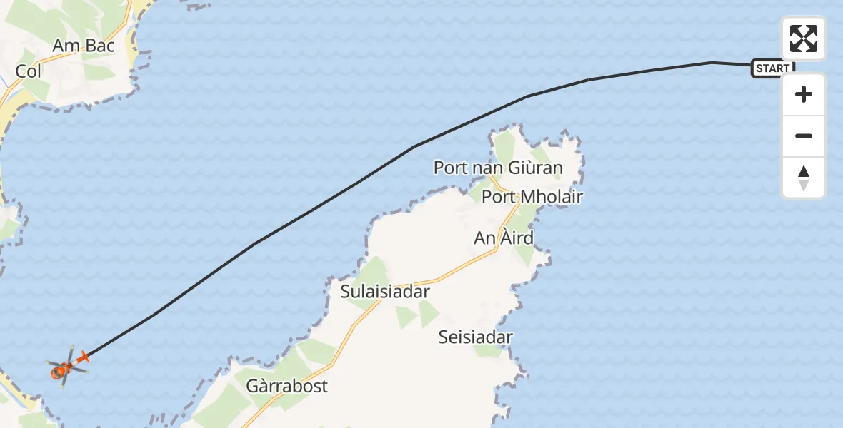 Flight route Coastguard Helicopter Inner Seas - Mealabost, 15 June 2026, 10:10