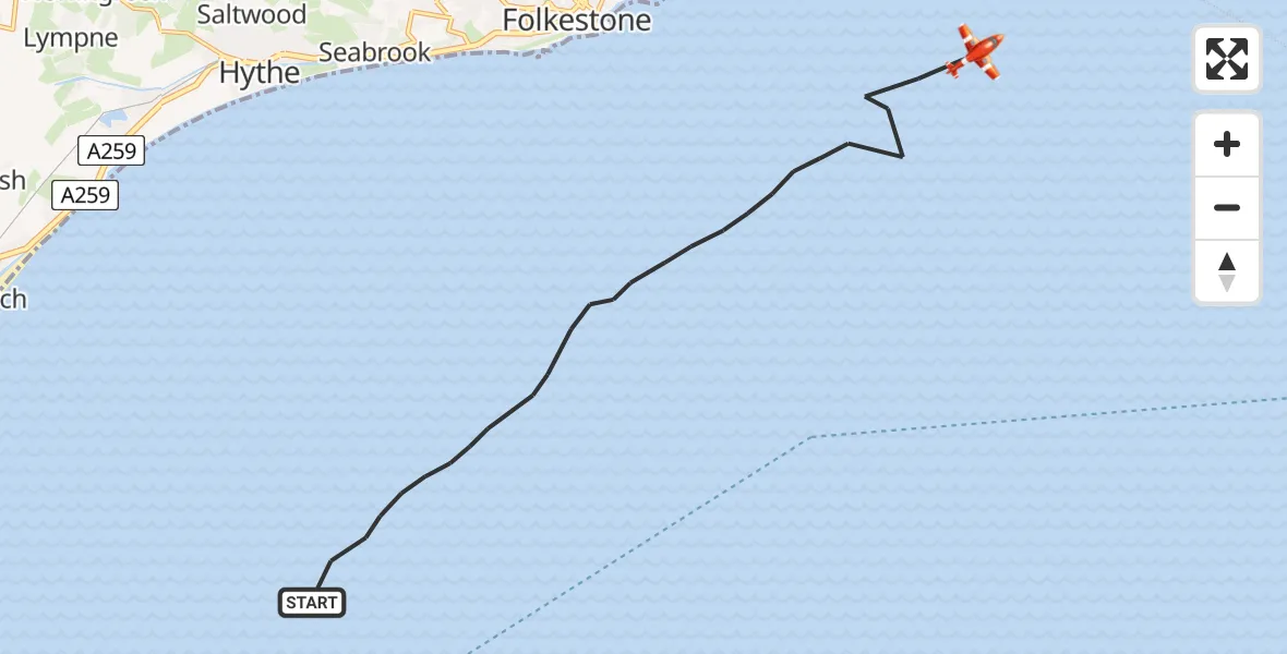 Flight route Coastguard Drone English Channel - English Channel, 15 June 2026, 11:19