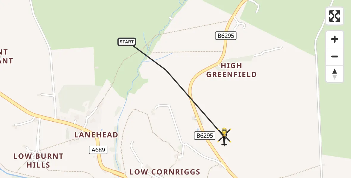 Flight route Police Helicopter Wearhead - Wearhead, 15 June 2026, 12:31