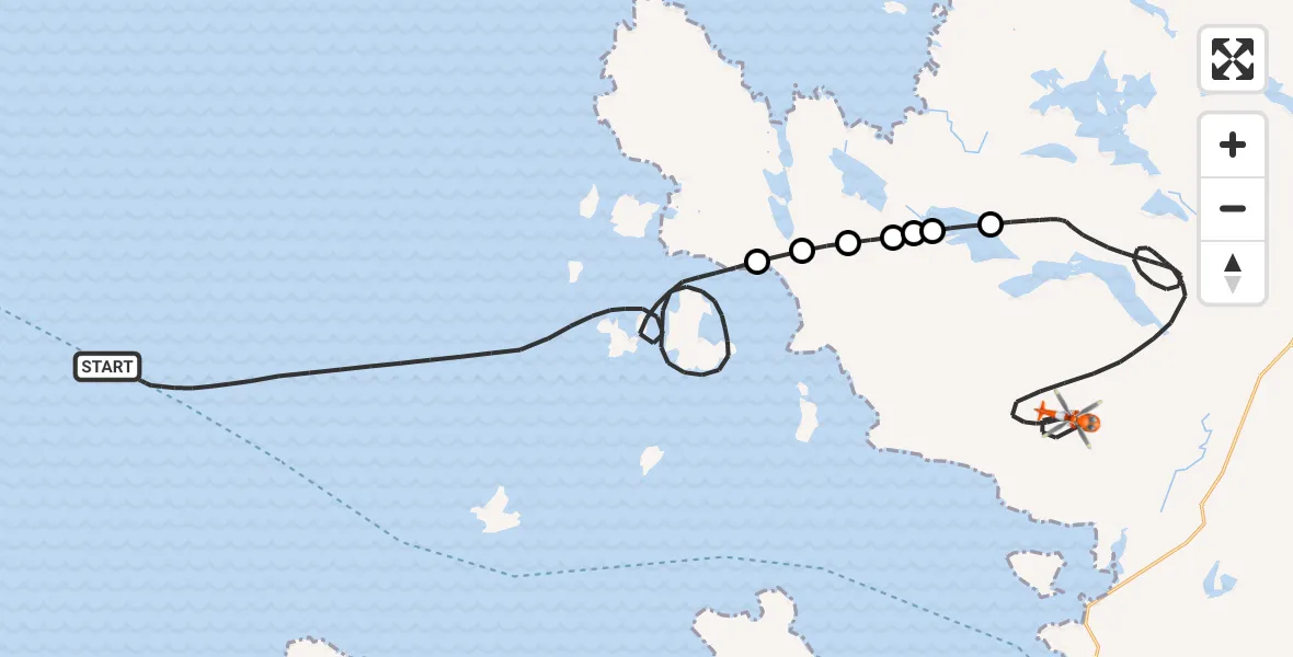 Flight route Coastguard Helicopter Inner Seas - Highland, 15 June 2026, 14:21