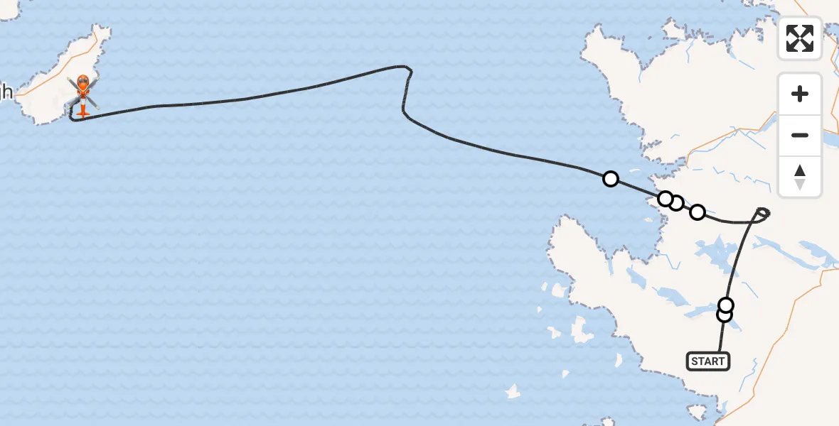 Flight route Coastguard Helicopter Highland - Inner Seas, 15 June 2026, 15:00
