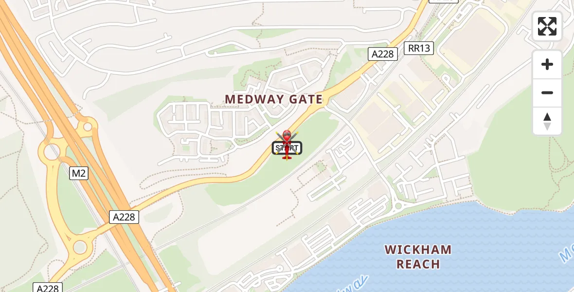 Flight route Air Ambulance Helicopter Strood - Strood, 15 June 2026, 15:44