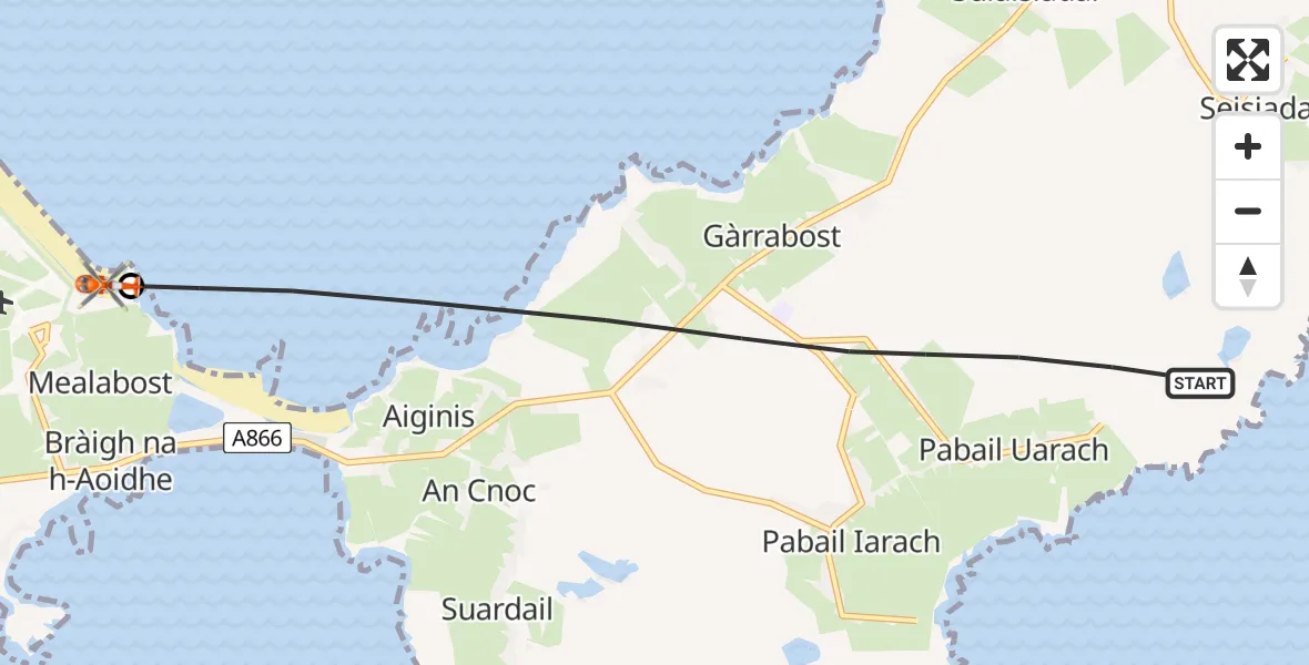 Flight route Coastguard Helicopter Inner Seas - Mealabost, 15 June 2026, 15:47