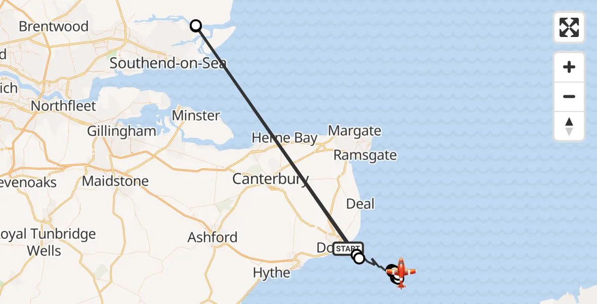 Flight route Coastguard Drone English Channel - North Sea, 16 June 2026, 06:23