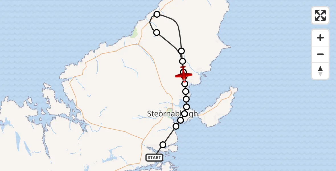 Flight route Air Ambulance Aircraft Inner Seas - Airighean Druim Niavaig, 16 June 2026, 09:33