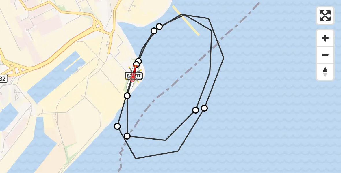 Flight route Air Ambulance Helicopter Cardiff Heliport - Cardiff Heliport, 16 June 2026, 10:33
