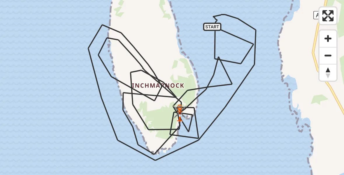 Flight route Coastguard Helicopter Inner Seas - Inner Seas, 16 June 2026, 14:43