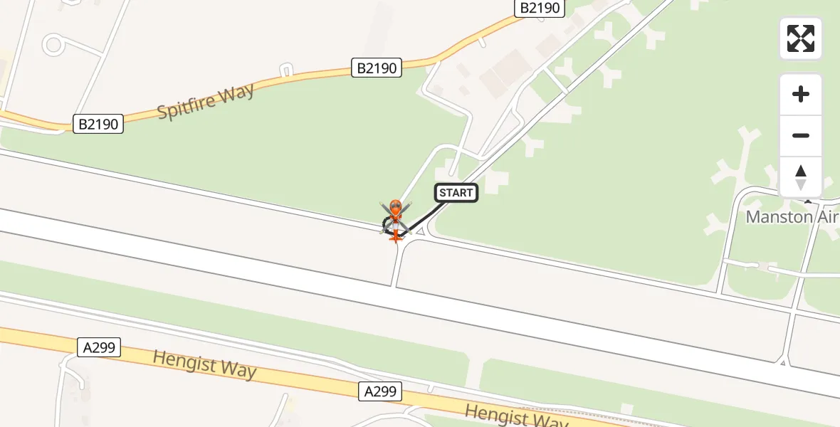 Flight route Coastguard Helicopter Manston Airport - Manston Airport, 16 June 2026, 15:21