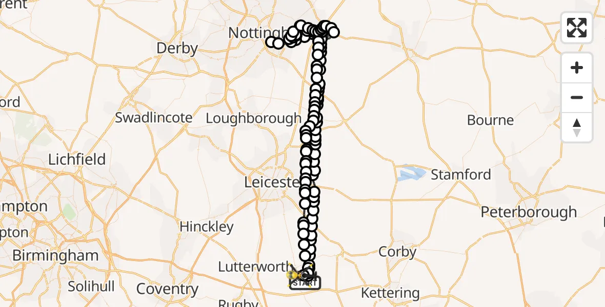 Flight route Police Helicopter Sulby - Sulby, 16 June 2026, 19:36