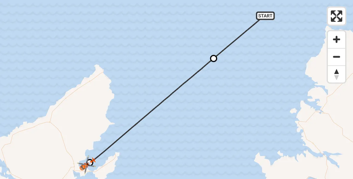 Flight route Coastguard Helicopter North Atlantic Ocean - Mealabost, 16 June 2026, 21:22