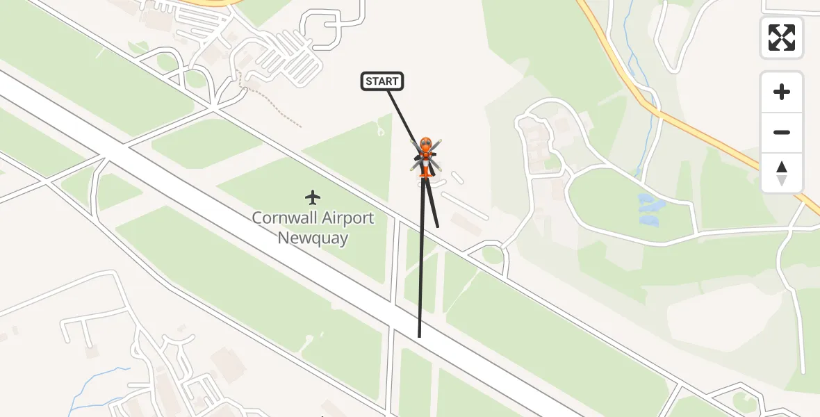Flight route Coastguard Helicopter Cornwall Airport Newquay - Cornwall Airport Newquay, 17 June 2026, 09:27