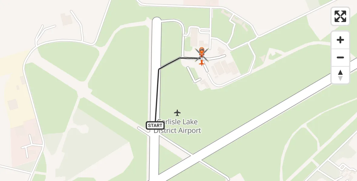 Flight route Coastguard Helicopter Carlisle Lake District Airport - Carlisle Lake District Airport, 17 June 2026, 13:59