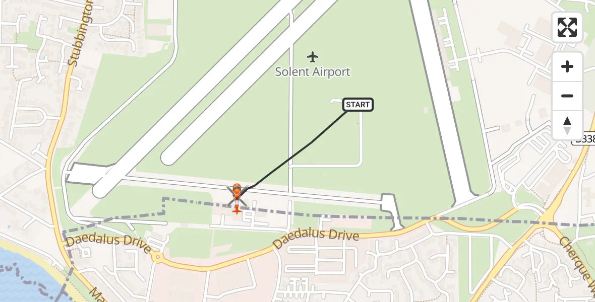 Flight route Coastguard Helicopter Solent Airport - Solent Airport, 17 June 2026, 14:24