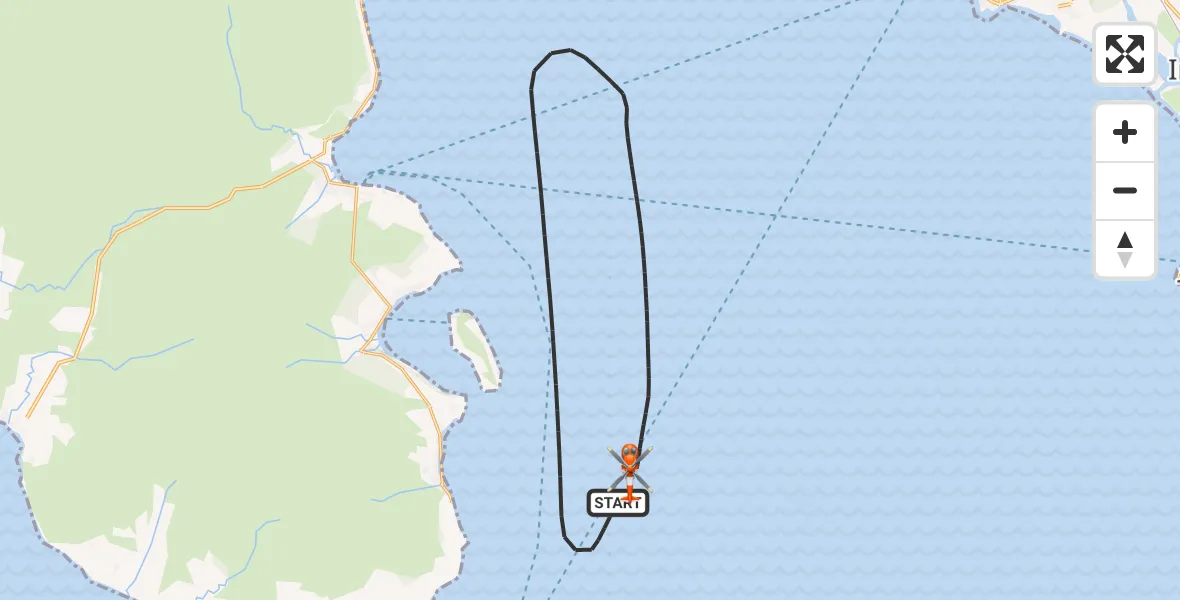 Flight route Coastguard Helicopter Inner Seas - Inner Seas, 17 June 2026, 14:35