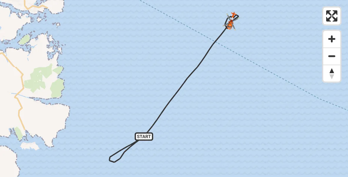 Flight route Coastguard Helicopter Inner Seas - Inner Seas, 17 June 2026, 14:47