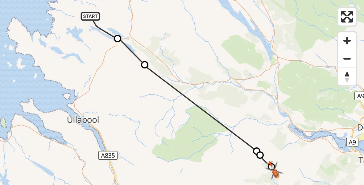 Flight route Coastguard Helicopter Highland - Innisachomair, 17 June 2026, 14:50