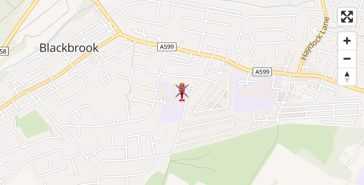 Flight route Air Ambulance Helicopter St Helens - St Helens, 17 June 2026, 16:54