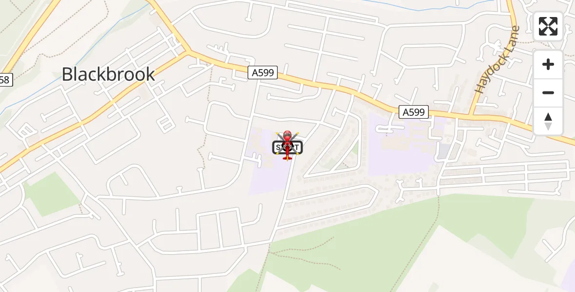 Flight route Air Ambulance Helicopter St Helens - St Helens, 17 June 2026, 17:16