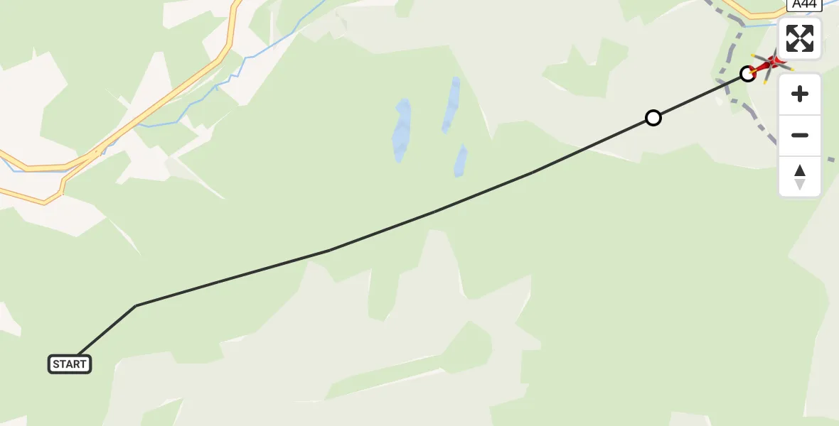 Flight route Air Ambulance Helicopter Blaenrheidol - Llangurig, 17 June 2026, 18:15